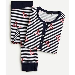 J.Crew Dreamy henley pajama top henley in candy cane stripe | Large